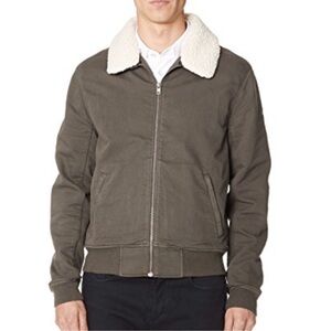 Paige Kinley Olive Bomber Jacket with Shearling Collar - Men’s L